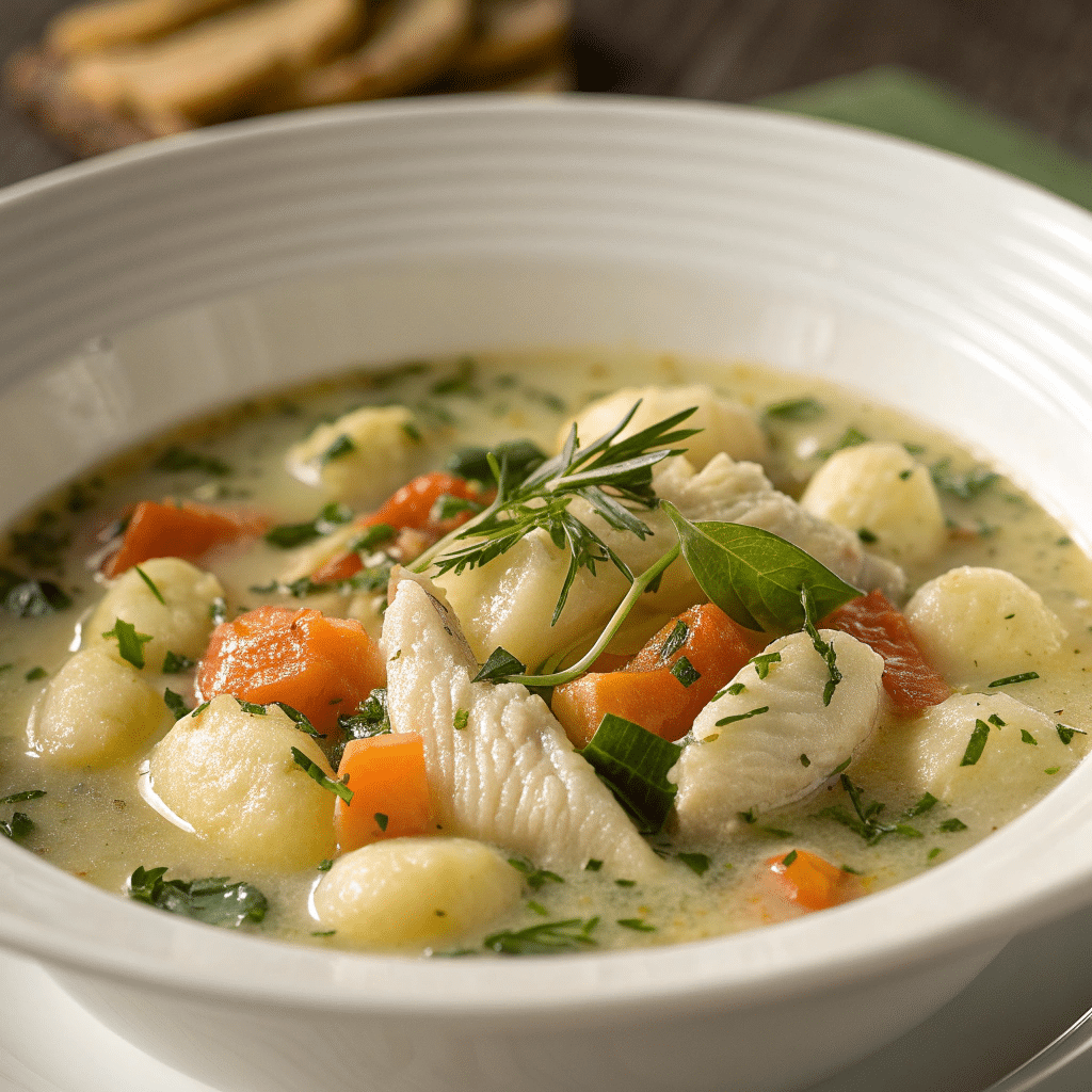 Crockpot chicken gnocchi soup in bowl