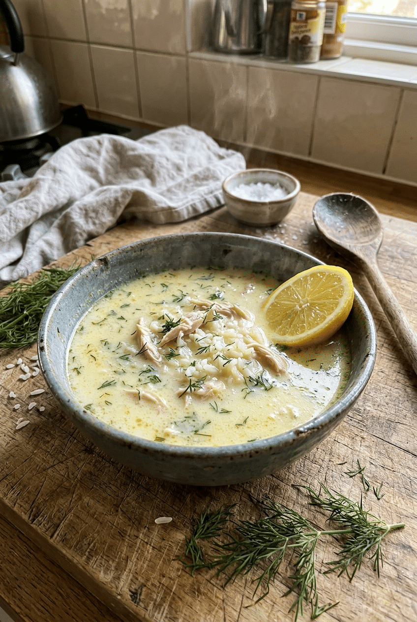 Mediterranean Lemon Chicken Soup recipe