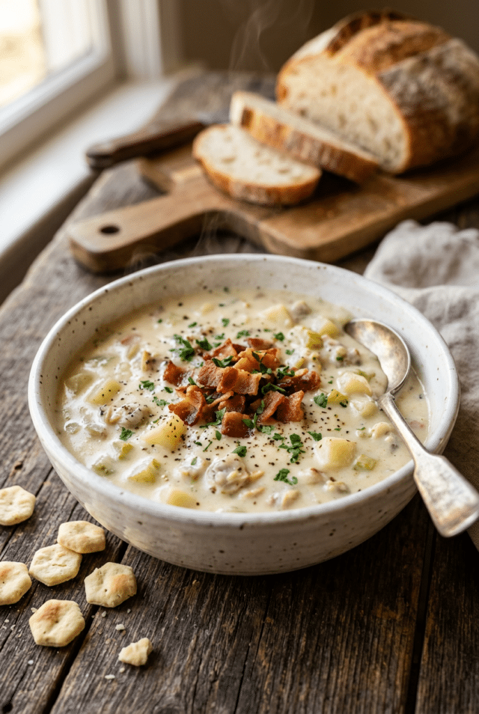 clam chowder recipe - Clam Chowder Recipe served on a plate