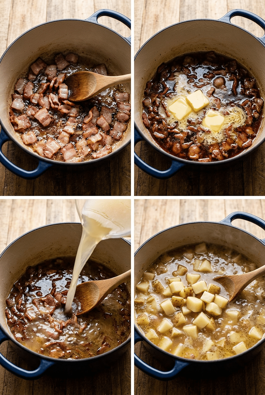 Step-by-step cooking process