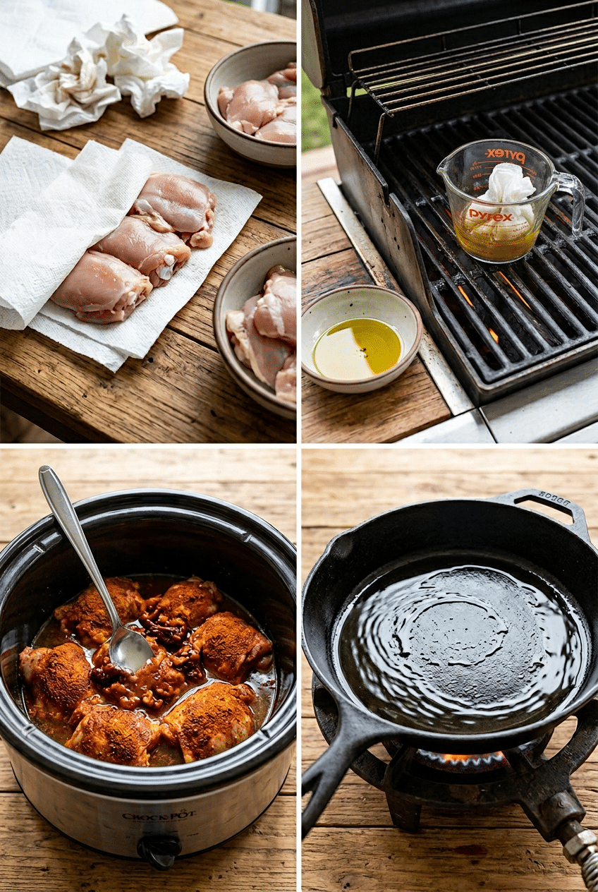 Step-by-step cooking process