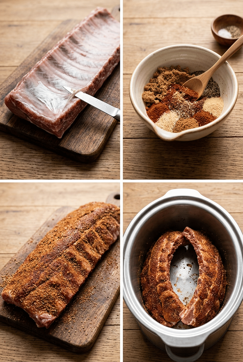 Step-by-step cooking process