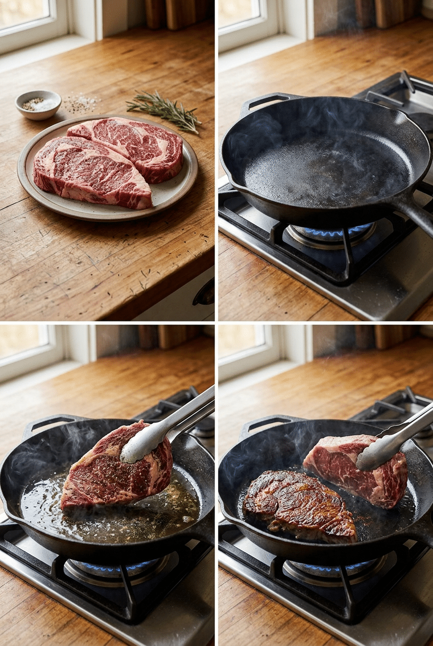 Step-by-step cooking process