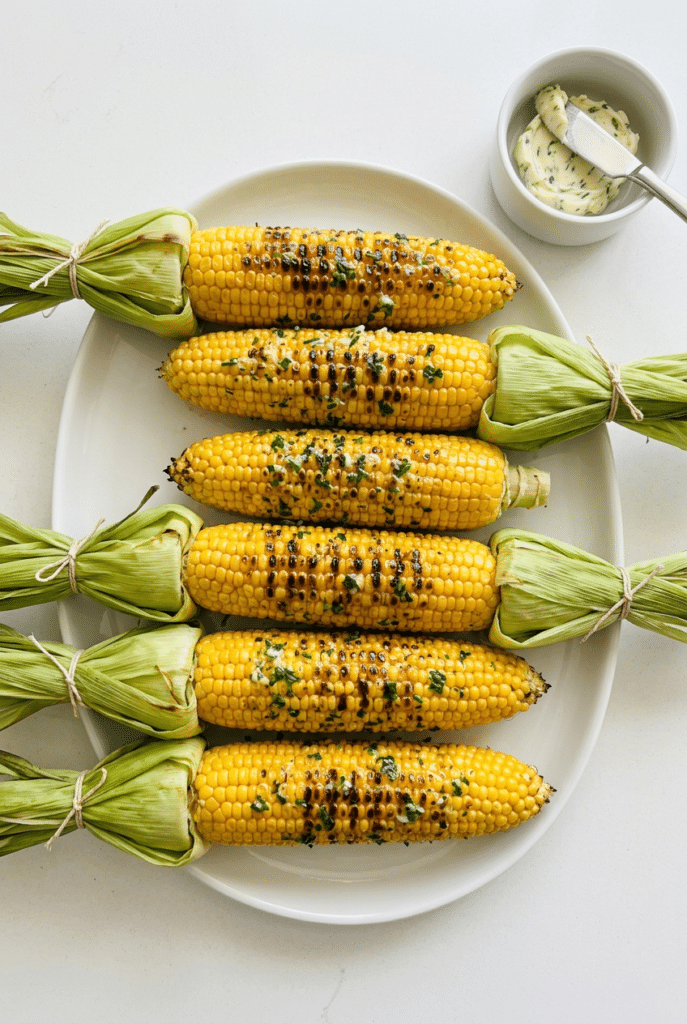 grilled corn on the cob - 8. Grilled Corn on the Cob served on a plate