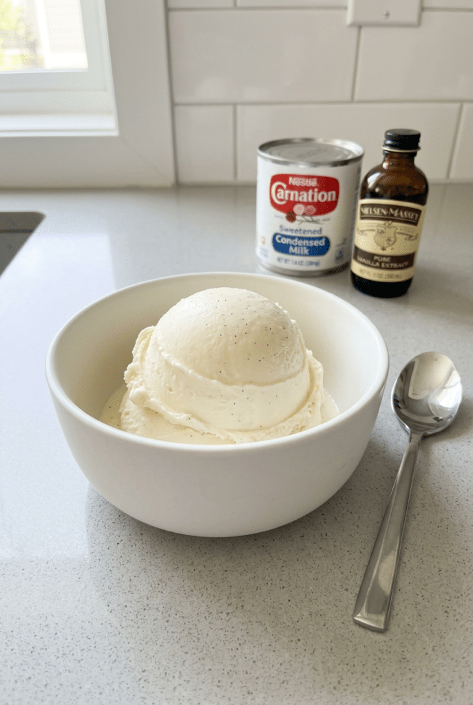 no-churn ice cream - 2. No-Churn Ice Cream served on a plate