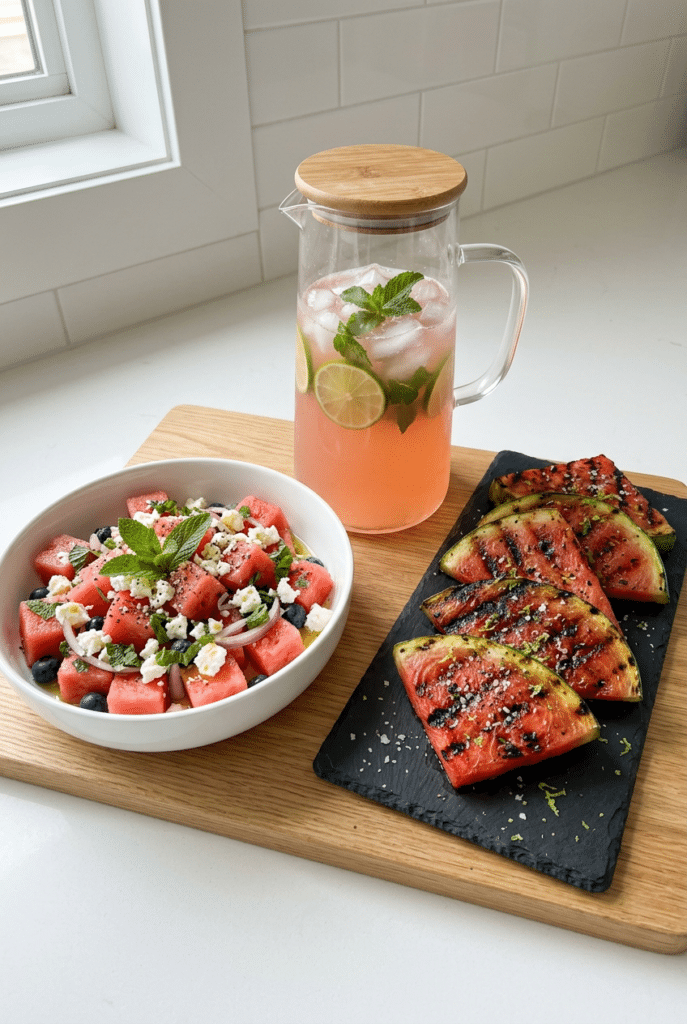 watermelon recipes - 3. Watermelon Recipes served on a plate