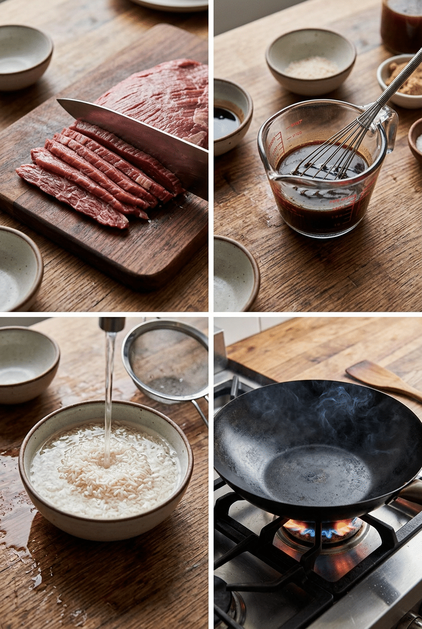 Step-by-step cooking process