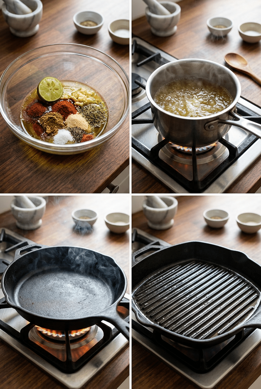 Step-by-step cooking process