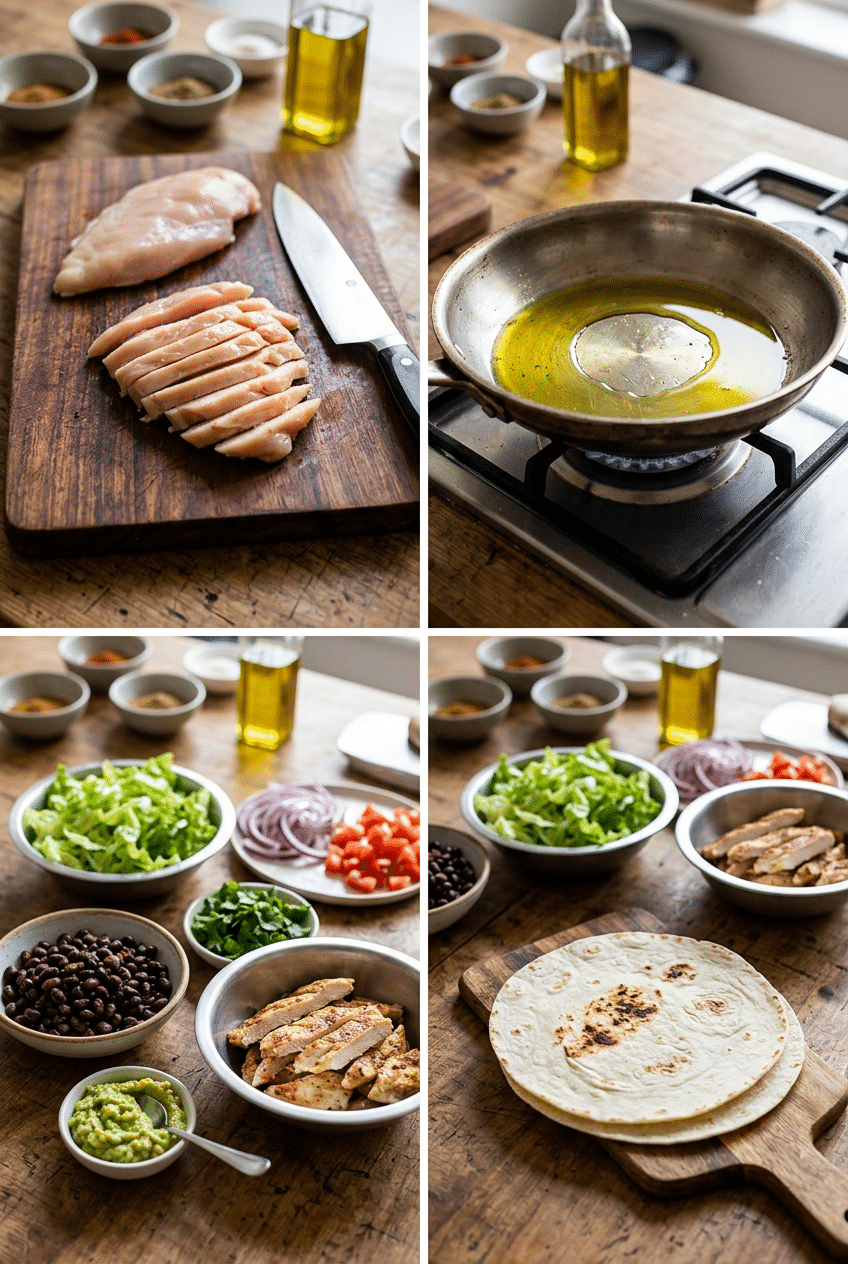 Step-by-step cooking process