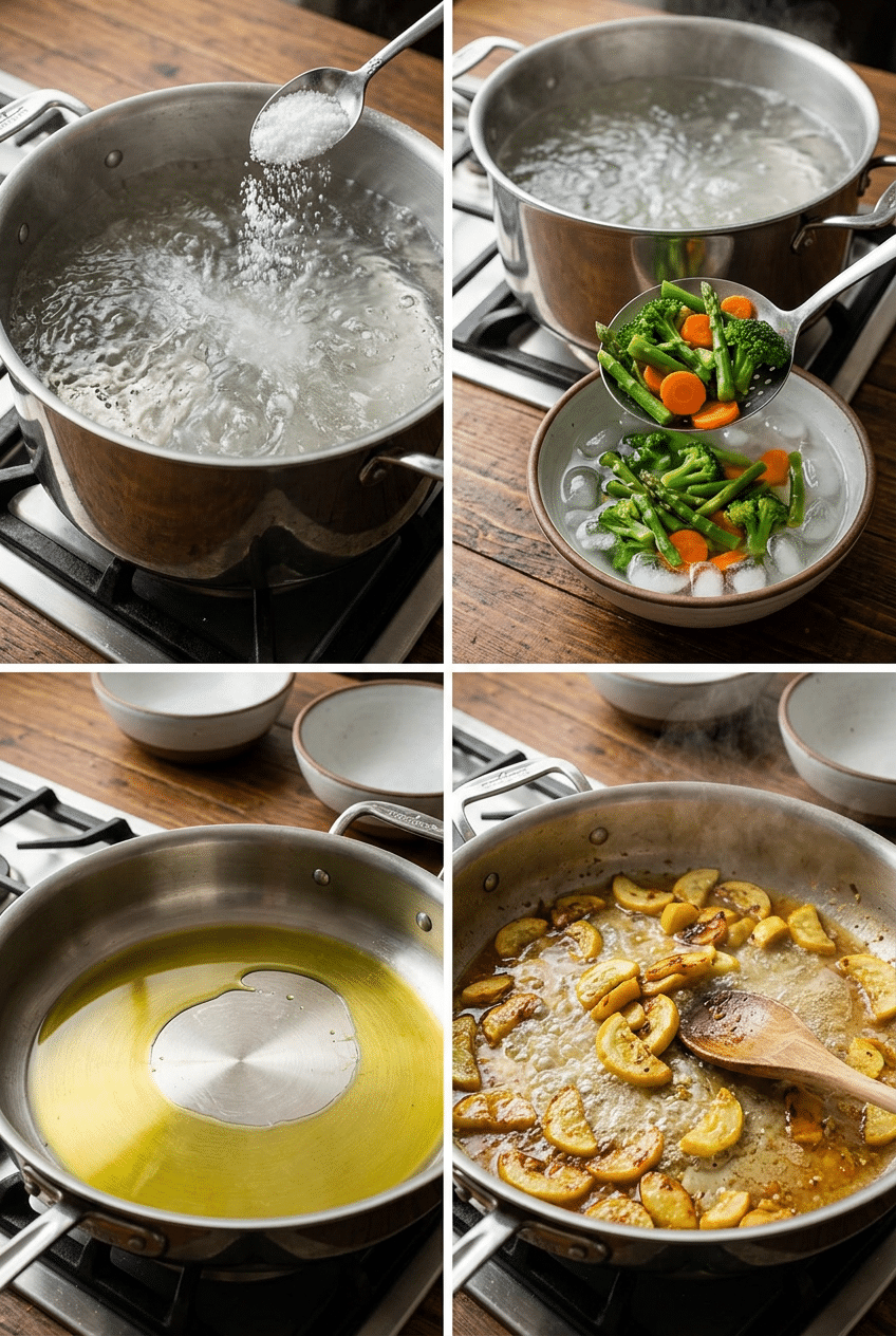Step-by-step cooking process