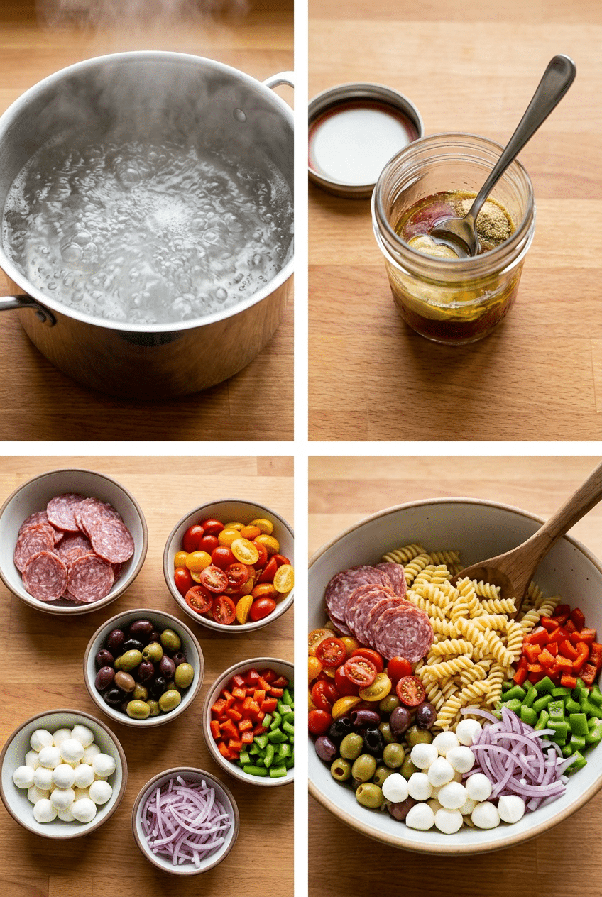Step-by-step cooking process