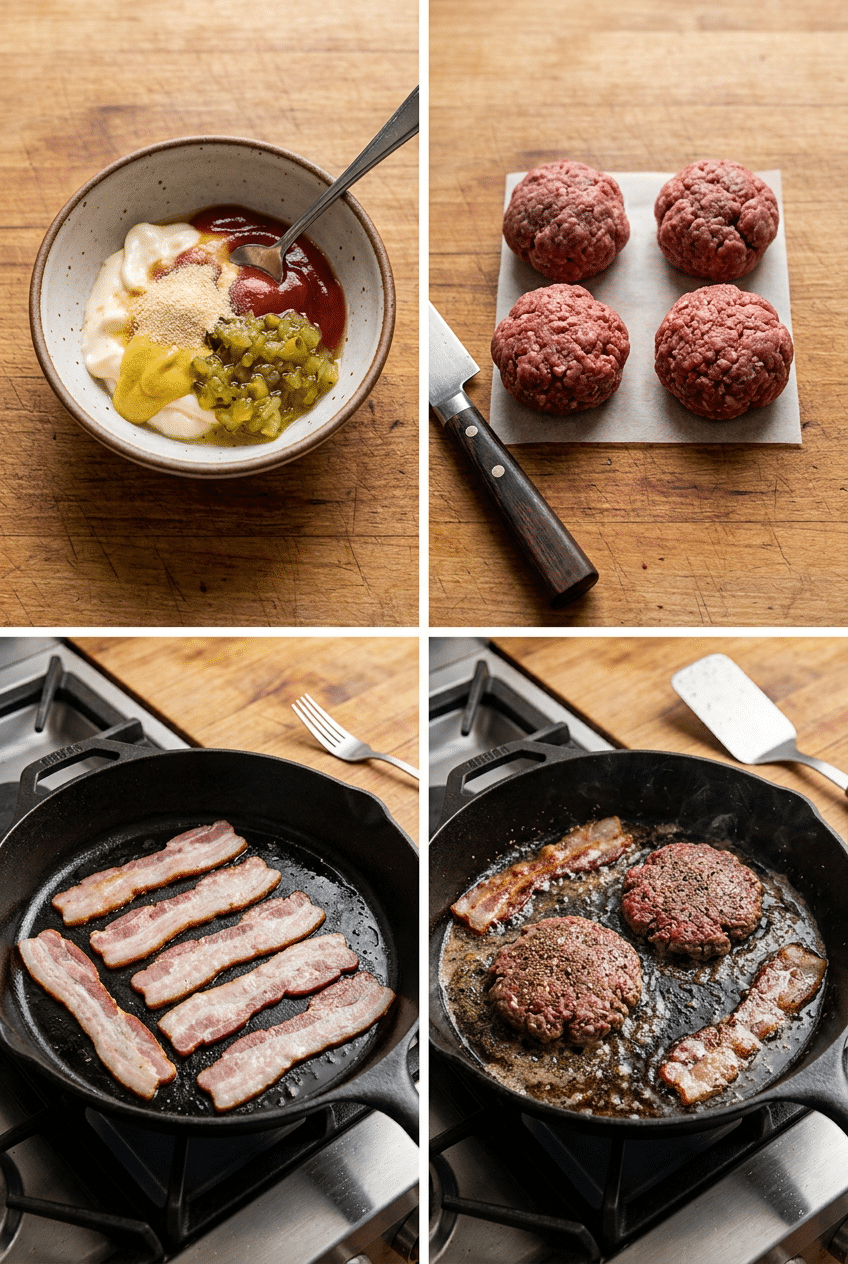Step-by-step cooking process