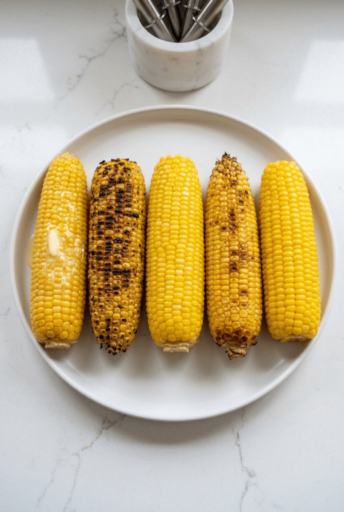 corn on the cob - 8. Corn on the Cob (5 ways) served on a plate