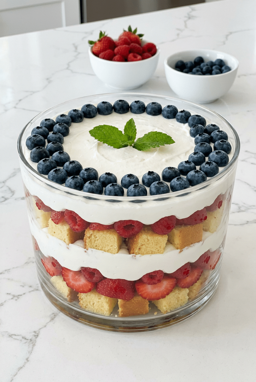 red white blue dessert trifle recipe