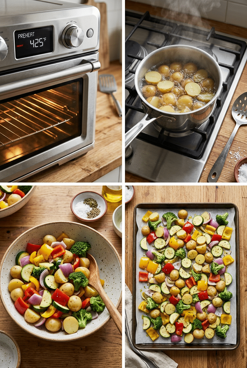 Step-by-step cooking process