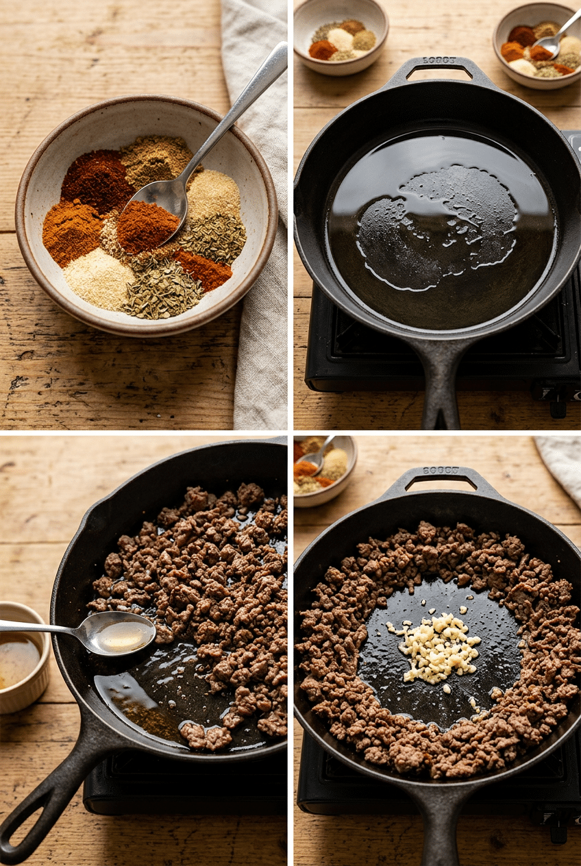 Step-by-step cooking process