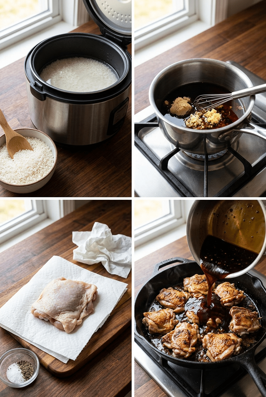 Step-by-step cooking process