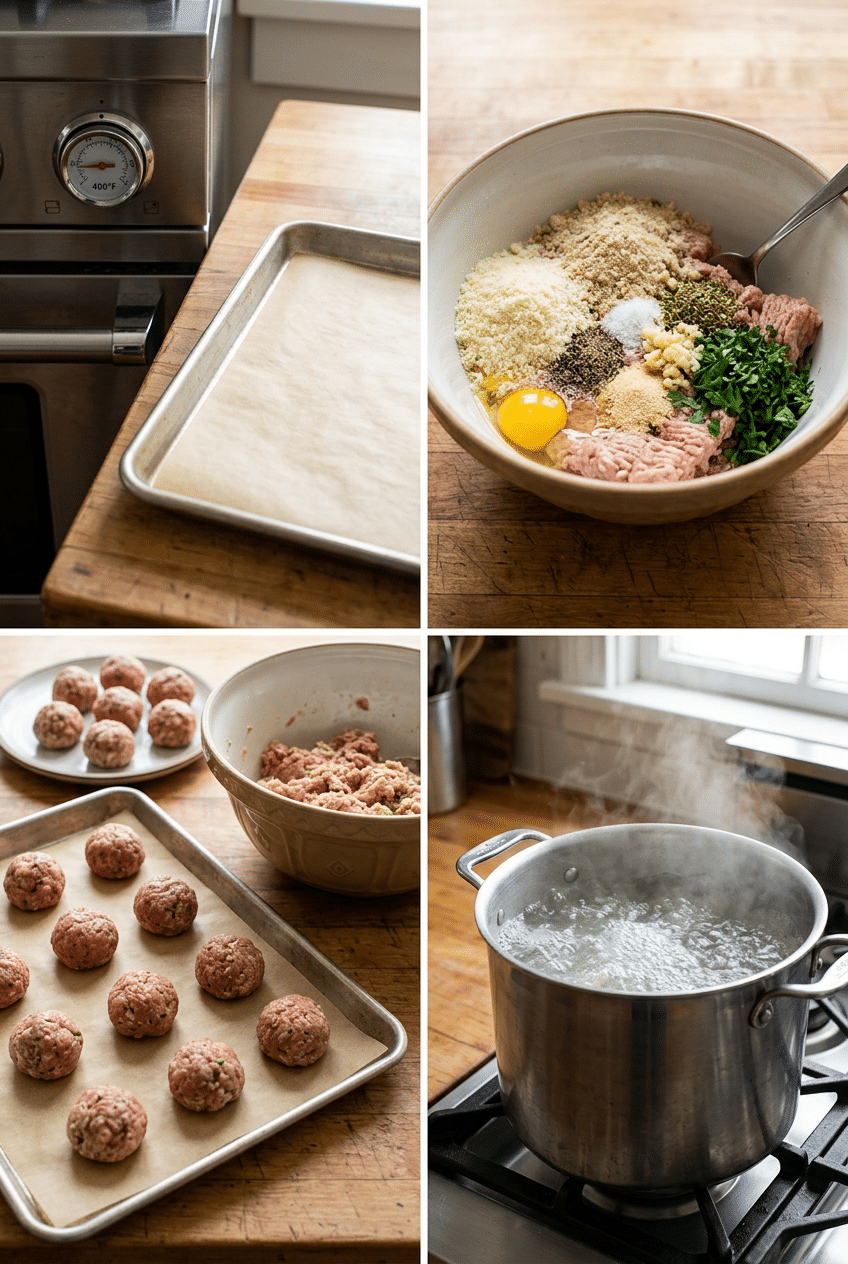 Step-by-step cooking process
