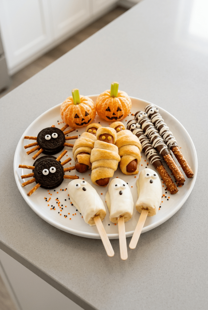 Halloween treats for kids - Halloween Treats for Kids (roundup — keep this) served on a plate