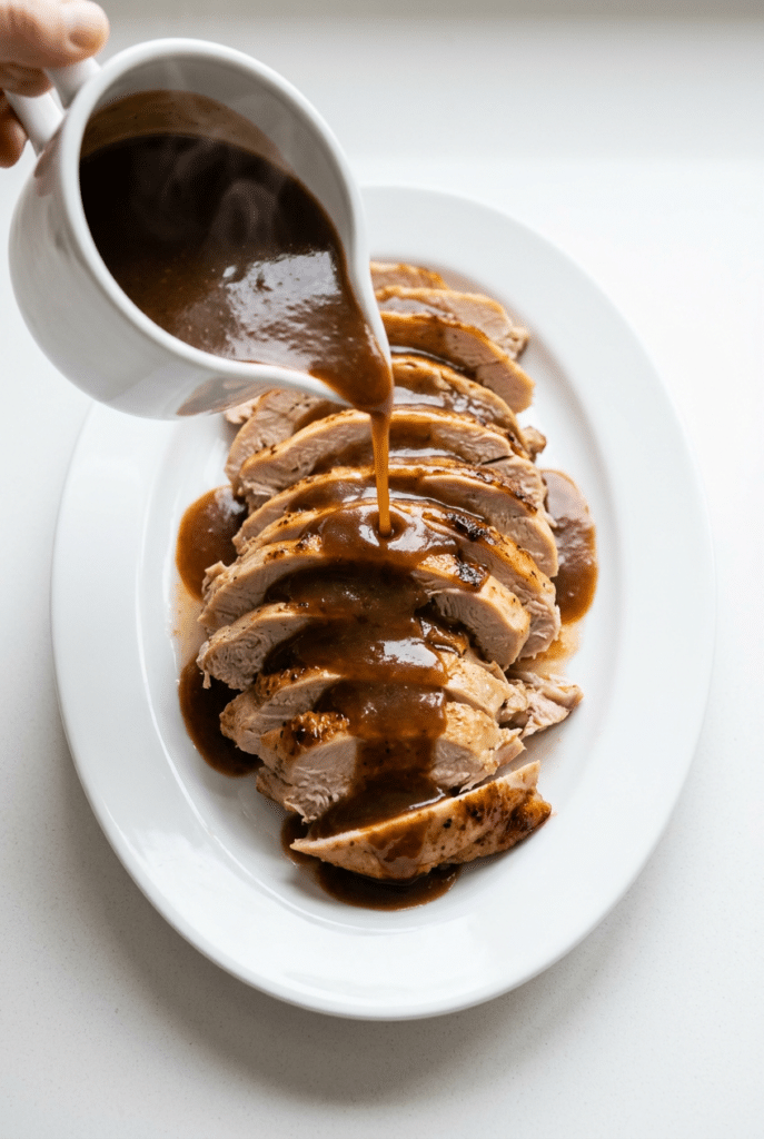 gravy recipe - 10. Gravy Recipe served on a plate
