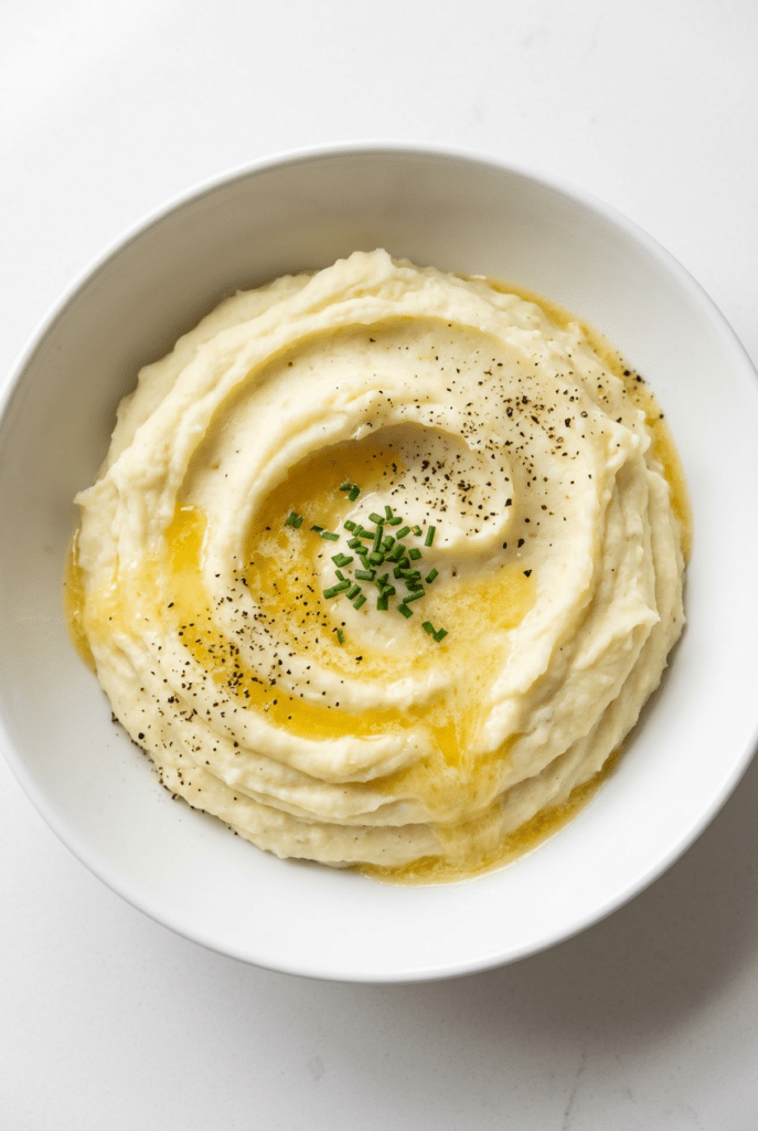 mashed potatoes - 2. Mashed Potatoes served on a plate