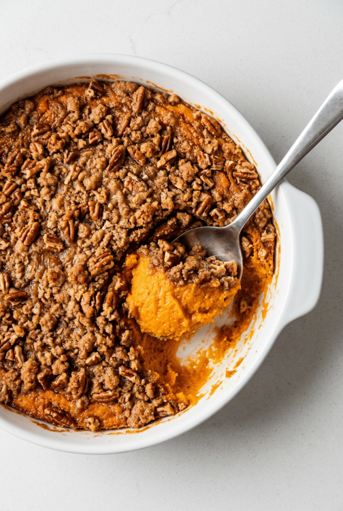 sweet potato casserole - 5. Sweet Potato Casserole served on a plate